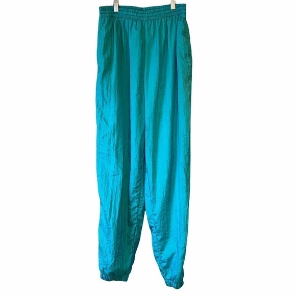 Vintage Pants - Vintage Jogger Pants Bold Spirit Turquoise Large